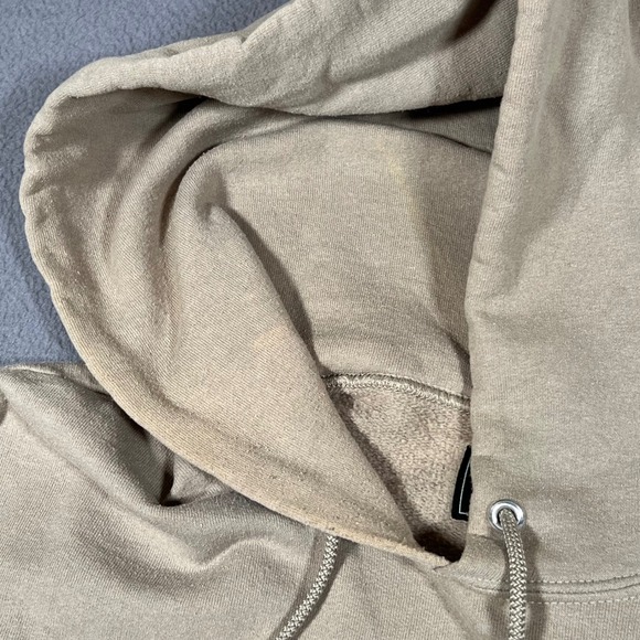 Billabong Mens Hoodie Sweatshirt Large Beige Long Sleeve Logo Sleeve Print Y2K - Picture 4 of 6